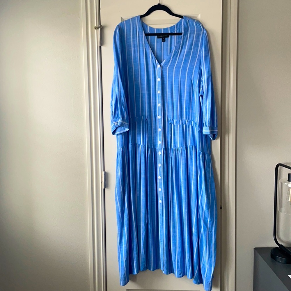Lane Bryant Plus Size Button Front Spring Midi Dress